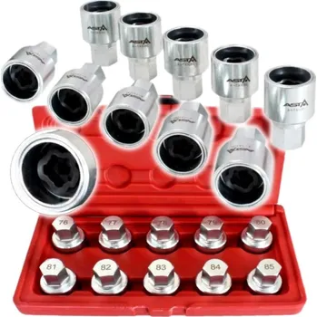 Auto-moto ASTA Sada nástrčných klíčů na bezpečnostní matice šrouby kol Tesla A-TA10BL