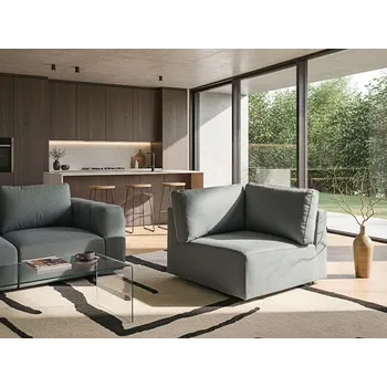 Křeslo Rohový 1místný modulární díl světle zelený látkové čalounění s polštářem levý moderní styl obývací pokoj Beliani