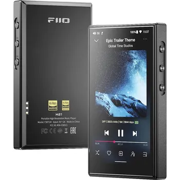 FiiO M21 Černá (Přenosný High-Res hudební přehrávač. 4x CS43198 DAC čip, plně symetrický výstup, Android 13.)