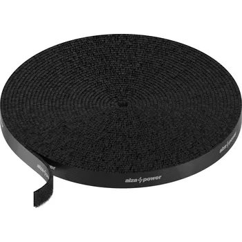 kabelová chránička AlzaPower VelcroStrap+ Roll 10m černá