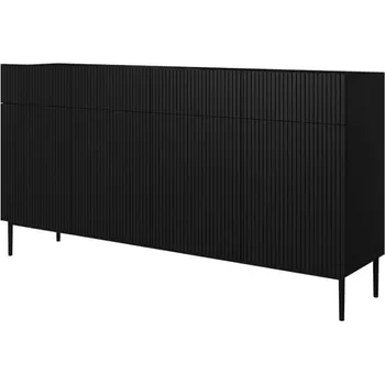 Komoda Komoda Nicole 200 se čtyřmi zásuvkami - Meble Bogart Černá / Černá 200x105 cm