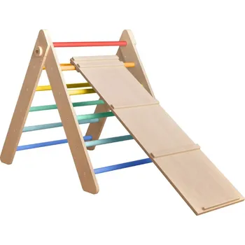 Dětské hřiště BusyKids Montessori Piklerové trojúhelník s prknem duhový