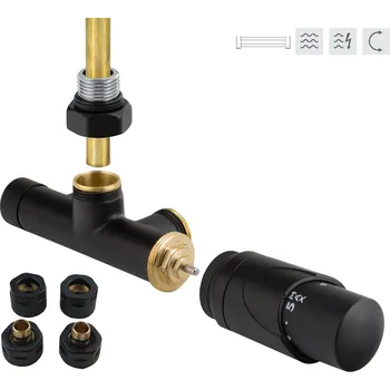 Radiátor HOPA ONE-SADA, jednobodový ventil (Z7) Barva - Černá RDONESADAB