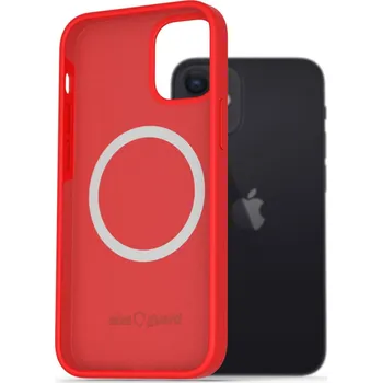Pouzdro na mobilní telefon AlzaGuard Silicone Case Compatible with Magsafe pro iPhone 12 Mini červený