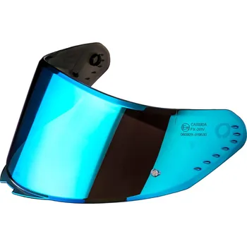 Helma na motorku CASSIDA plexi pro přilby AERO s přípravou pro Pinlock (zrcadlové modré REVO)