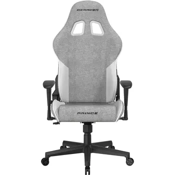 Herní židle DXRacer PRINCE šedo-bílá, látková