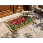 Rohožka vícebarevná kokosvé vlákno s gumovým spodkem 45 x 75 cm protiskluzová dekorace květinový vzor Beliani