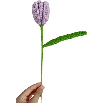 umělá květina ANNAM Háčkovaná květina Světle fialové tulipány