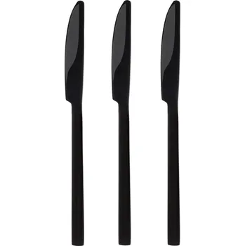 Příbor DuraHome Nůž jídelní PIANO, 3 ks, lesklý, černý