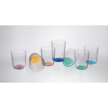 Sklenice Bohemia Royal Crystal Sklenice na vodu 6 ks 330 ml SIDRA, barevné dno