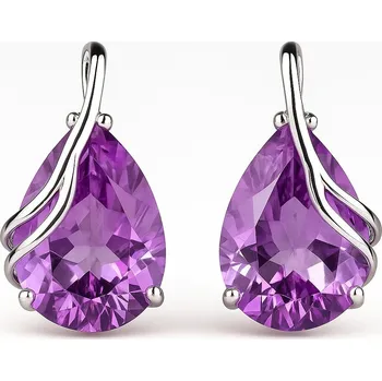 Náušnice Silver Cat Úchvatné stříbrné náušnice s ametystem Colored Stones SC589 + 2 měsíce na vrácení zboží