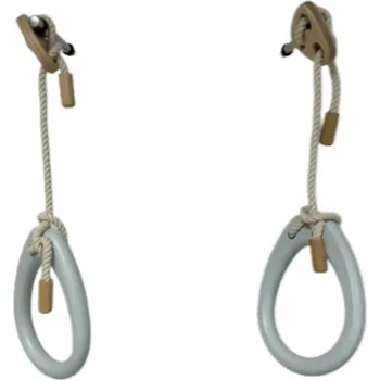 Dětská houpačka Piccolino Montessori Závěsné kruhy dřevěné, krátké, INDOOR Pastel