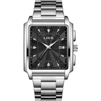 Hodinky LIGE Brightfang stříbrné, černé