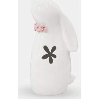 Velikonoční dekorace Sinsay - Velikonoční keramická figurka zajíčka s výřezem - bílá - 853JG-00X - 853JG-00X-ONE