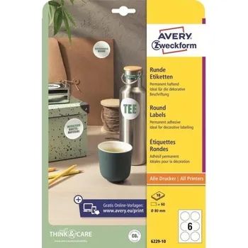 Barevný papír Avery Zweckform 6229-10 Kulaté samolepící etikety