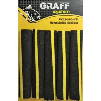 Volný čas Graff Plovoucí pěna 2 × 10 mm × 60 mm Žluto-černá 5 ks