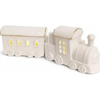 Velikonoční dekorace DECOLED LED svítící vláček keramický, 28,5 × 10,1 × 9,3 cm, teple bílá, 2× LR44