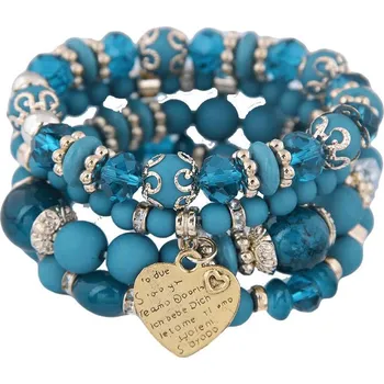 Náramek Wrap Q1 Dámský korálkový wrapový náramek - sada 4ks - KW7830-2