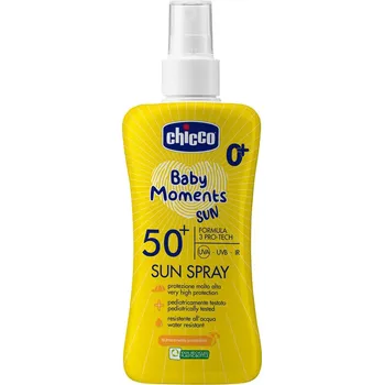 Přípravek na opalování CHICCO Dětský sprej SPF50+, 150 ml, 0m+