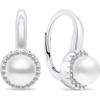 Oblečení a móda Brilio Silver Elegantní stříbrné náušnice s perlami a zirkony EA419W (Ag 925/1000, 3,51 g)