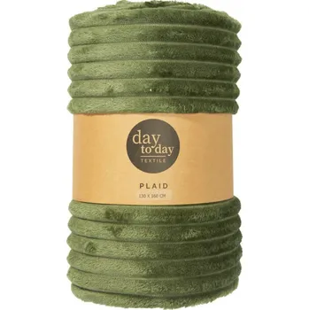 deka Home Styling Collection Flanelová deka 160 × 130 cm, zelená, pruhy