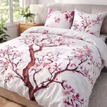 SATÉNOVÉ POVLEČENÍ PANEL 200X220 CM, 2KS 70X80 CM KVĚTY