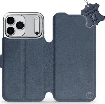 Mobiwear Kožené flip pouzdro pro Apple iPhone 17 Pro Max modré