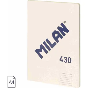 Zápisník MILAN lepený A4 s linkovaným papírem, béžový