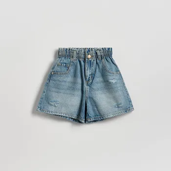 Dívčí sukně Reserved - Džínové kraťasy paperbag - modrá - 269HN-55J - 269HN-55J-164