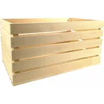 AMADEA Dřevěná bedýnka z masivního dřeva, 50x30x25 cm