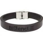 Ewena Kožený náramek hnědý se znamením Blíženci