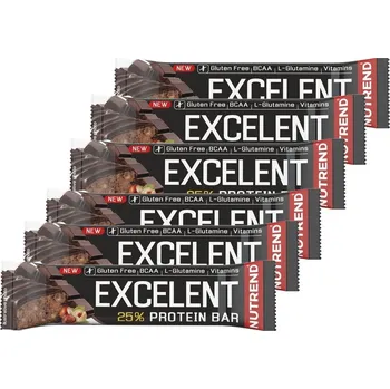 Nutrend EXCELENT protein bar, 6 x 85 g, čokoláda s oříšky