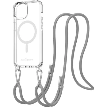 Pouzdro na mobilní telefon AlzaGuard Luxe Detach Lanyard Case Compatible with MagSafe for iPhone 14 šedý