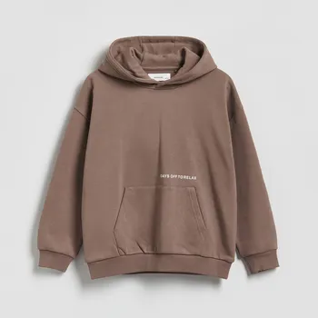 Chlapecká mikina Reserved - Bavlněná oversize mikina - hnědá - 575HR-88X - 575HR-88X-122