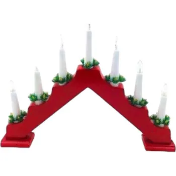 Vánoční svícen Pyramida červená, 7 žárovek - do zásuvky