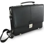 Arwel Černá kožená aktovka se dvěma velkými vnitřními přihrádkami Markien