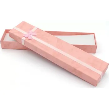 Dárková krabička Papírová krabička na šperky - dlouhá růžová