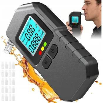 Alkohol tester DIGITÁLNÍ ALKOHOL TESTER PROFESIONÁLNÍ LED HLAS PAMĚŤ 20 TESTŮ AAA 12×6.1×2.1CM