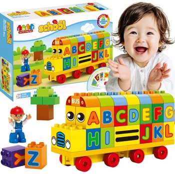 ostatní stavebnice STAVEBNÍ STAVEBNICE VZDĚLÁVACÍ SADA AUTOBUS 53 DÍLŮ PRO DĚTI JAKO DÁREK