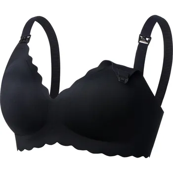 Těhotenské spodní prádlo Momcozy YN46 Seamless Support Floral Bra Black XL