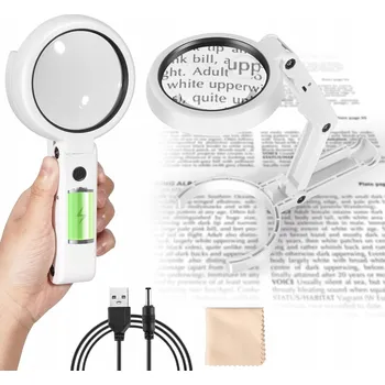 Lupa LUPA NA ČTENÍ ZVĚTŠOVACÍ SKLO S PODSVÍCENÍM SKLÁDACÍ 5X/11X