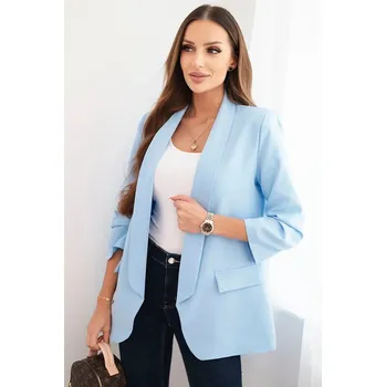 Dámské sako Dámská sako bez zapínání s podšívkou S/M modrá S/M
