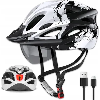 Cyklistická přilba Cyklistická Přilba LED Nastavitelná na Kolo Koloběžku Ochranná Větraná L