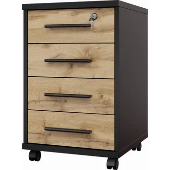 Komoda Nejlevnější nábytek Nejby Gianni uzamykatelný, černá/dub wotan