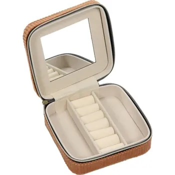 Šperkovnice Home Styling Collection Šperkovnice, manšestr 12 × 12 × 5 cm, oranžová