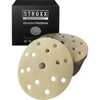 Brusný papír STROXX Brusné papíry s otvory, zrnitost 120, průměr 150 mm, 100 ks/bal