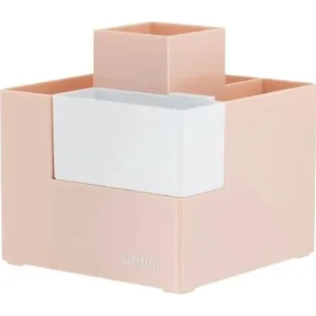 DELI Linfini 4 oddíly + 1 vyjímatelný box, plastový, růžový