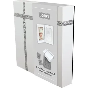 Dětsný nábytek Dooky Double Frame Handprint + Luxury Memory Box 5038278004128 bílá