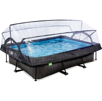 Bazén EXIT TOYS Exit 300 x 200 x 65 s filtrací a krytem - Černý