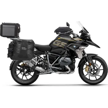 Zavazadlo na motocykl SHAD Kompletná sada sedlových brašní TERRA TR40 adventure a hliníkového kufra SHAD TERRA TR55 PURE BLACK, vrátane montážnej sady BMW R1200/R1250GS ADVENTURE
